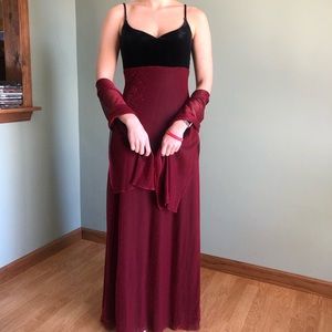 Black and burgundy dress